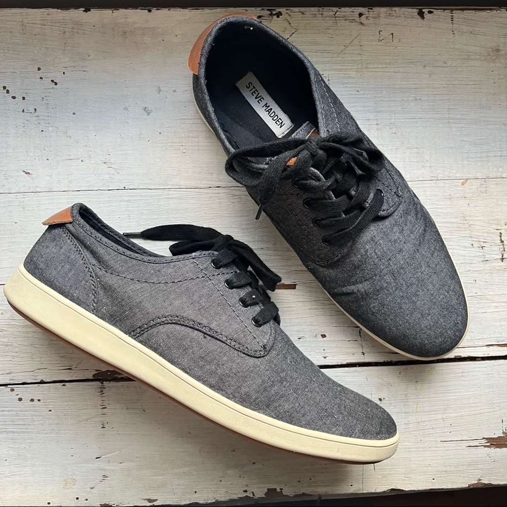 Steve Madden Men's "Fennta" Casual Low-top Lace-Up Shoe in Gray